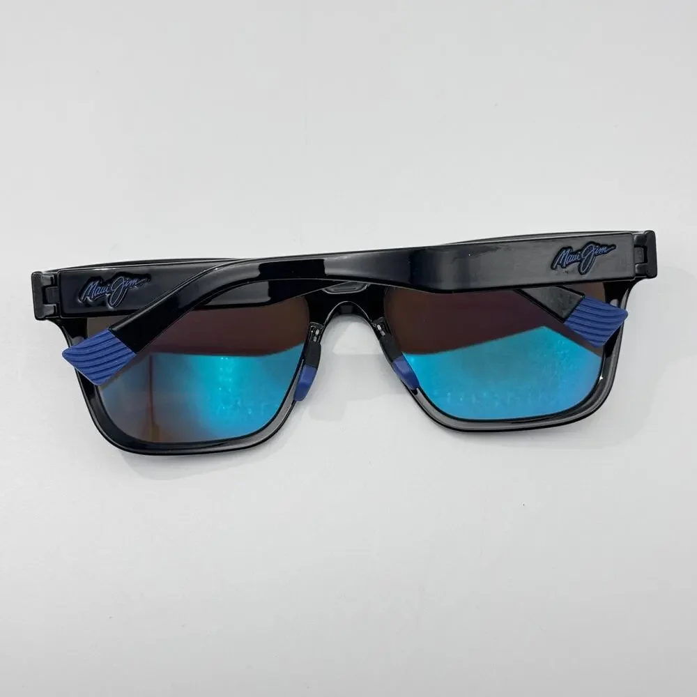 Maui Jim Sunglasses Punikai MP-BH MJ631-02 Black Square Blue Lens 56-17-140mm
